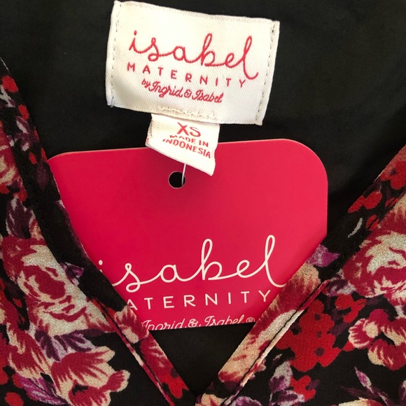 Isabel Maternity Purple Floral Bell Sleeve Dress - Picture 14 of 15